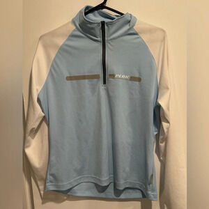 Peak Performance in motion long sleeve polo blue white stretch golf gym pastel L